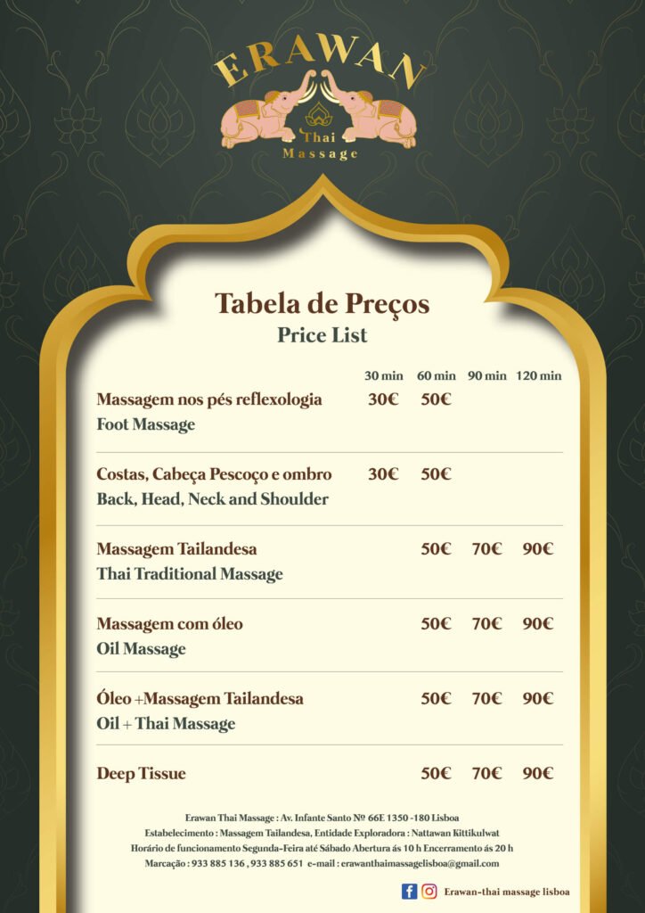 preços massagens tailandesas em lisboa